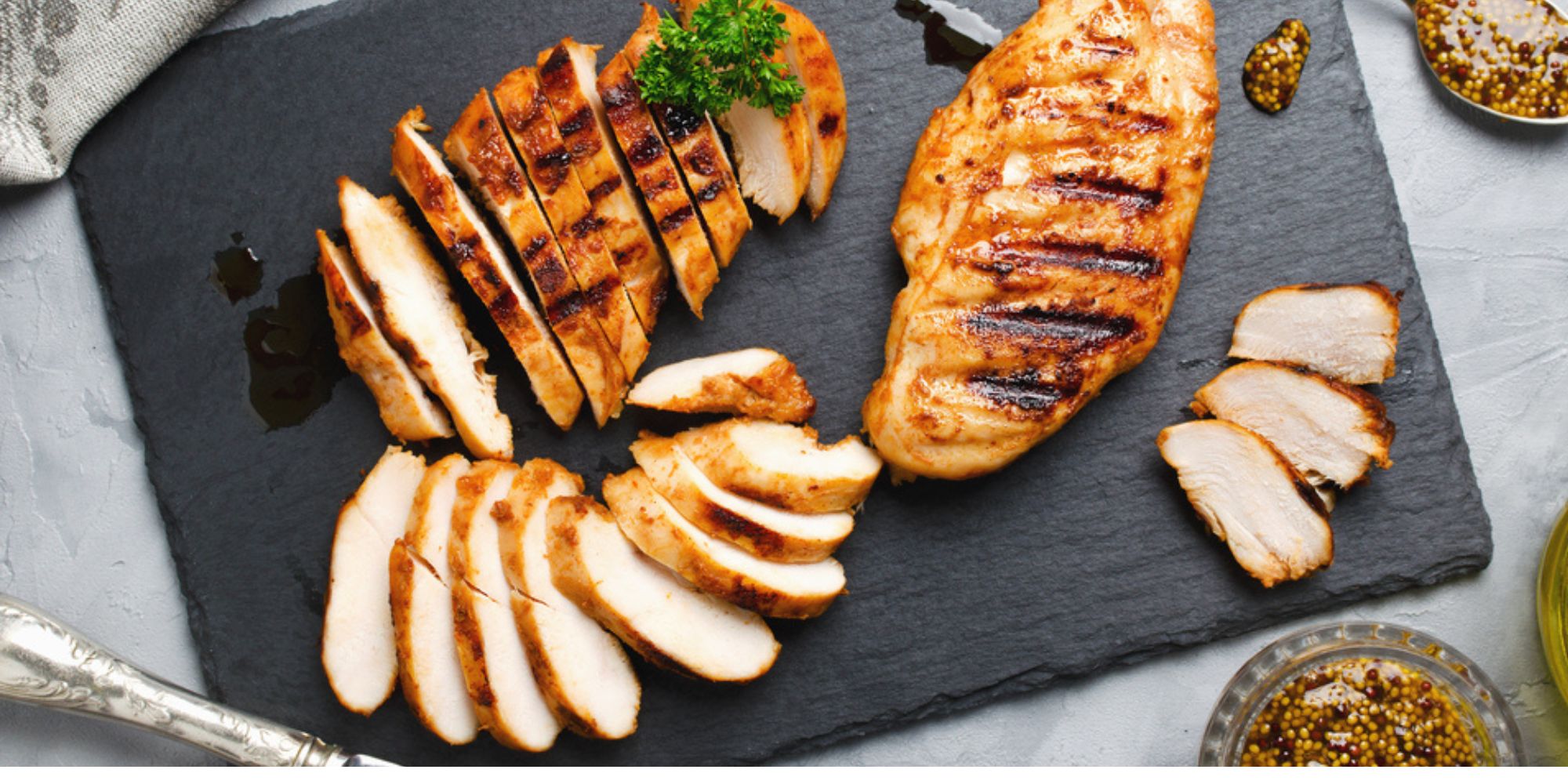 Grillade kycklingfiléer – nyttigt för den som styrketränar. Magert och proteinrikt.